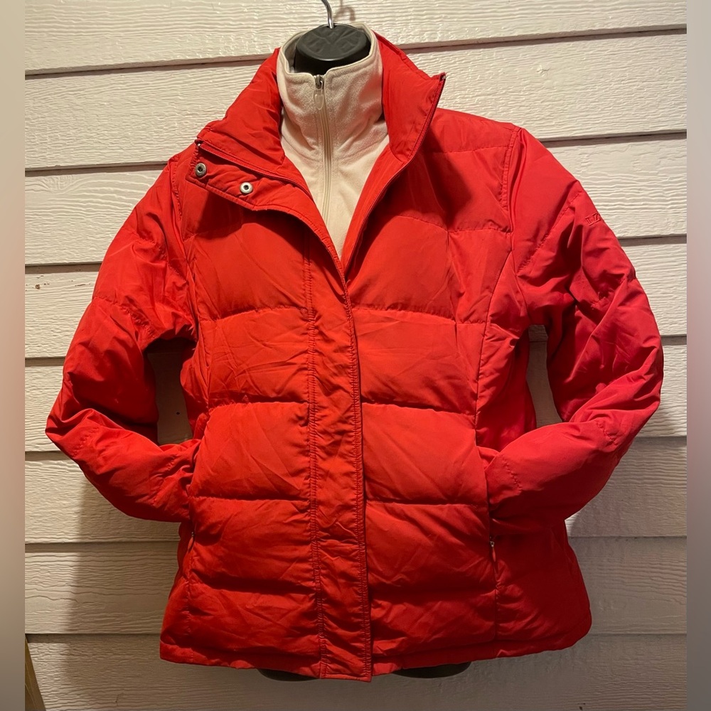 Down Filled Red Puffer Jacket with Fleece Lining - IZOD Sz Med